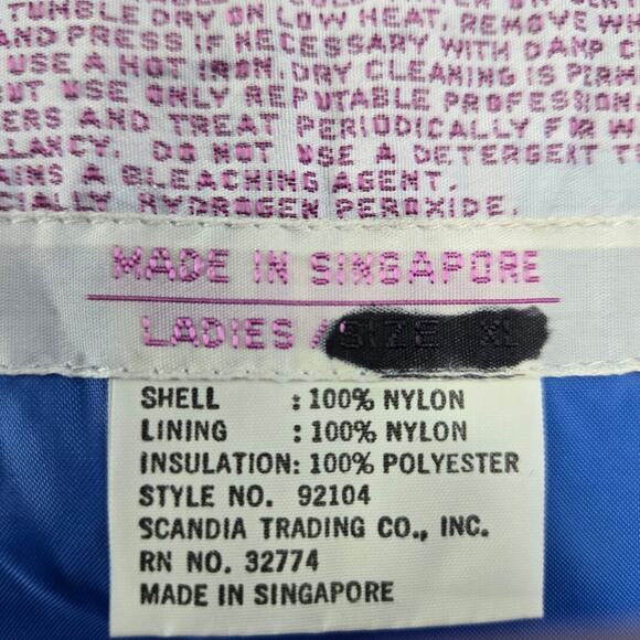 Vintage 80s SKYR Blue Nylon Ski Bibs Insulated Retro Snow Pants Size XS - Picture 8 of 9